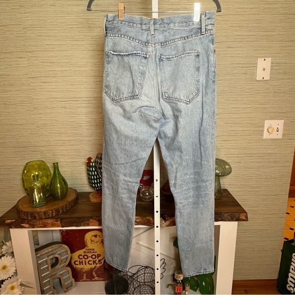 Agolde Straight Jeans Style A045B-2083 Light Wash Button Fly High Rise 28X27 - Picture 4 of 7